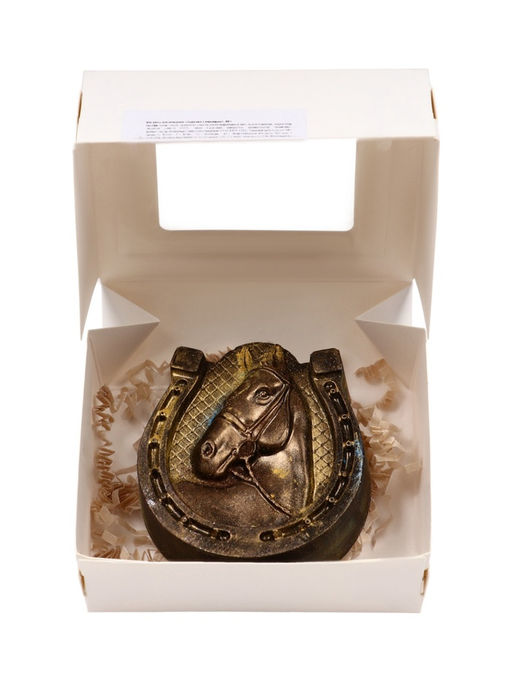 Шоколадная фигурка Подкова с лошадью, кондитерская глазурь, 80 г