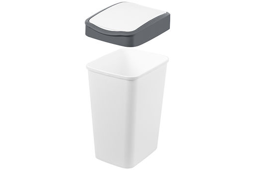 Ведро для мусора с подвижной крышкой 10 л 23,5*19,5*33,7 см Тандем белый/серый (841018) - Elan gallery фото 13