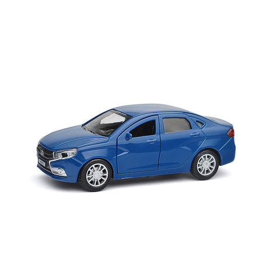Машина металл LADA Vesta 11,5 см, (отк. двери, темно-синий,) в коробке