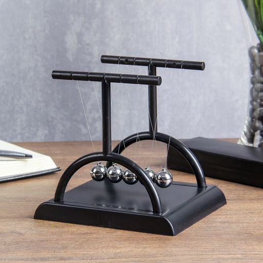 Маятник настольный антистресс «Качель», чёрный, 11.4×13.5×13.5 см