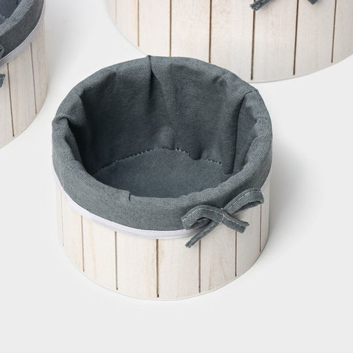 Корзины для хранения LaDо́m, ручной работы, круглые, 3 шт: 15×15×9 см, 19×19×10 см, 23×23×11 см