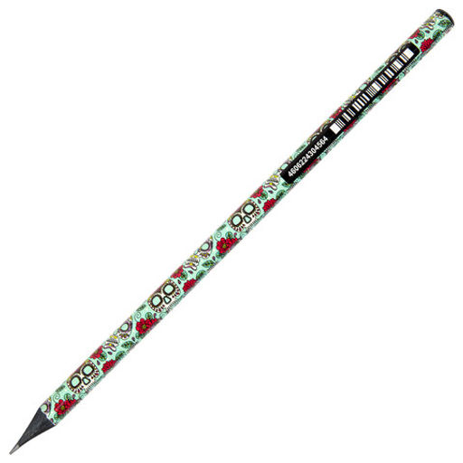 Цена за 4шт. Карандаш чернографитный BRAUBERG "CALAVERAS", 1 шт., HB, корпус ассорти