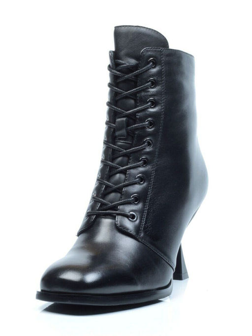 04-E29W-15A BLACK Ботильоны зимние женские (натуральная кожа, натуральный мех)