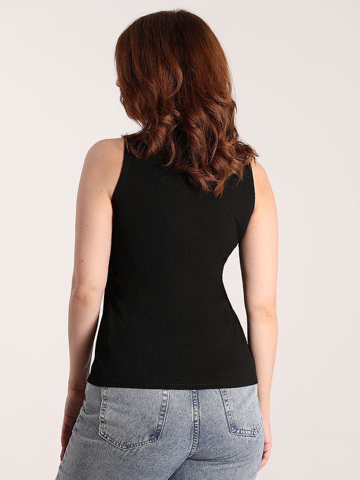 Топ-майка черного цвета больших размеров - Almond фото 3
