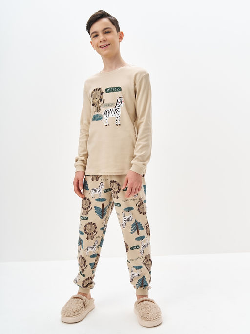 Бежевая пижама для мальчика - Kogankids фото 6