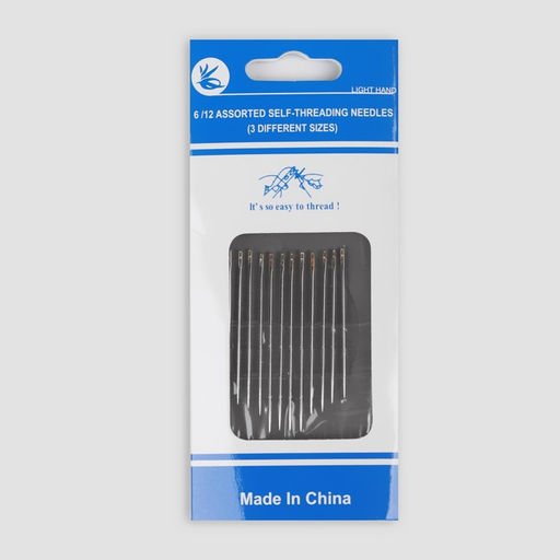Цена за 12 шт. Иглы швейные, с золотым ушком, самовдеваемые, d=0.78 мм, 3.5-4.2 см, набор 12 шт.