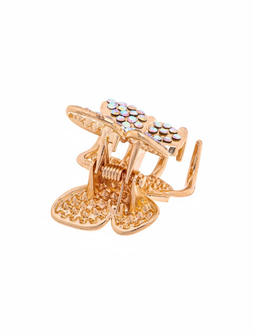 Цена за 6 шт. Крабик для волос «Одри», бабочка стиль, 2.5 см, золото