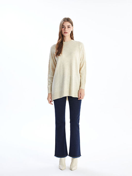 Bisiklet Yaka Kad?n Triko Tunik