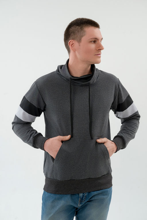 Толстовка мужская из футера Оскар темно-серый макси - Амадэль фото 3
