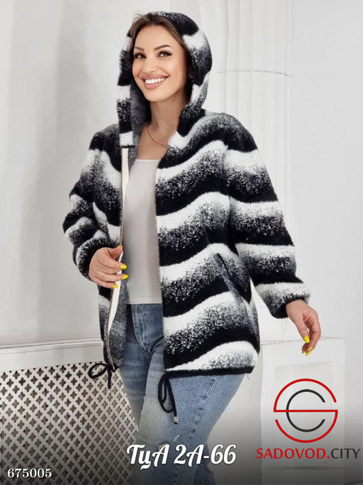 Кардиган пушистый с капшоном