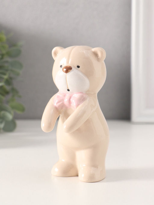 Фигурка керамика «Медвежонок с бантом», 3×5.5×10.8 см, МИКС