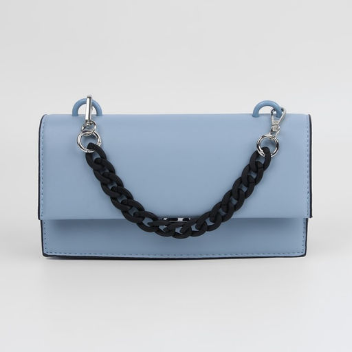 Цена за 2 шт. Цепочка для сумки, с карабинами, пластиковая, 23 17 мм, 30 см, цвет чёрный/серебряный - Арт узор фото 4