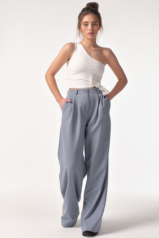 Кроп-топ трикотажный на одно плечо белый