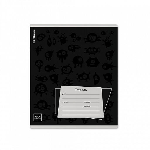 Цена за 10 шт. Тетрадь школьная ученическая ErichKrause Black Pattern, 12 листов, клетка, выборочный УФ-лак (в плёнке по 10 шт.)_MIX-PACK  фото 7