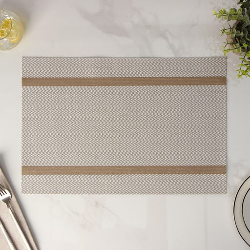 Цена за 12 шт. Салфетка сервировочная на стол Доляна Рона, 4530 см, цвет бежевый  фото 2