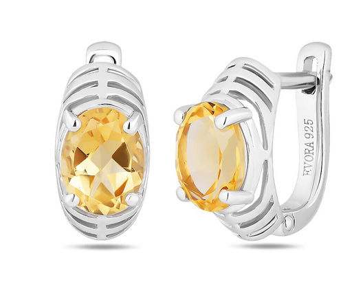 Серьги, цитрин, Шарлотта