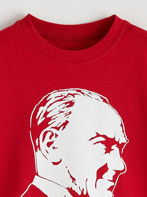 Bisiklet Yaka Atat?rk Bask?l? Erkek ?ocuk Ti??rt