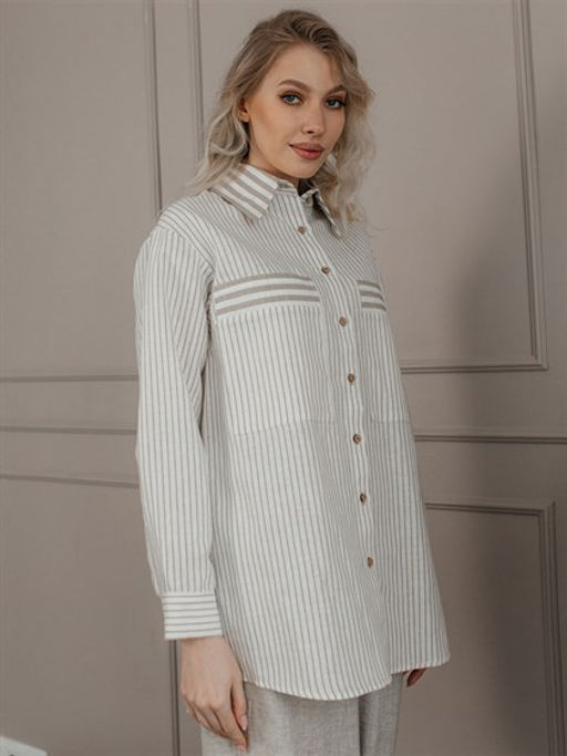 рубашка лен 50%, хлопок 50% - Волтри фото 4