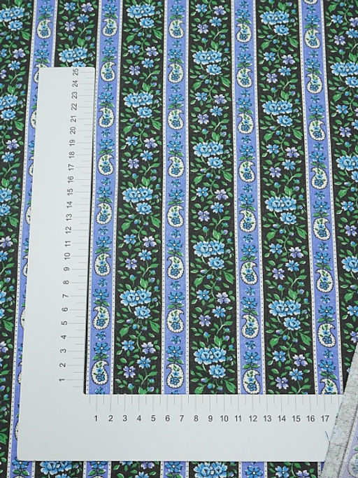 Ситец Фанни - синие цветы, ш.0.8м, хлопок-100%, 90гр/м.кв - Купава фото 4