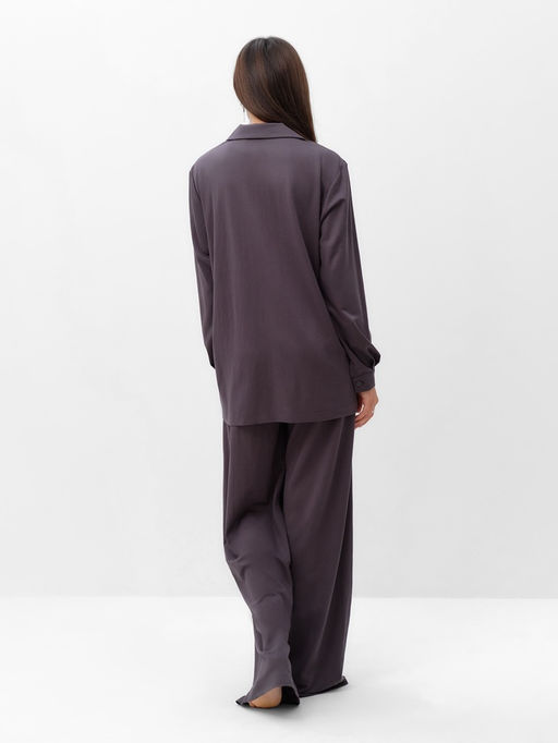 Костюм женский: рубашка, брюки, топ, KAFTAN Base, размер 44, графитовый