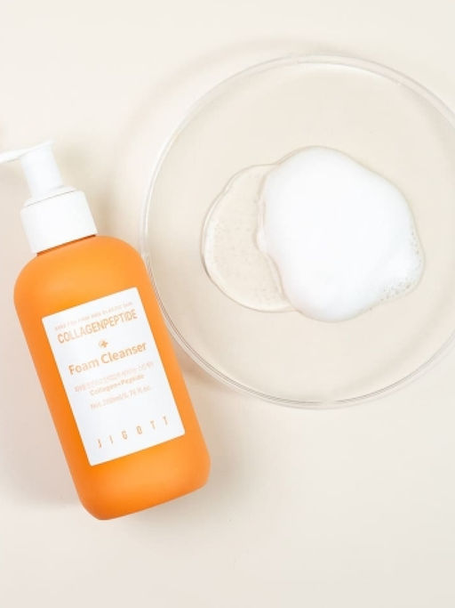 Jigott Очищающая пенка для лица с коллагеном и пептидами / Collagen + Peptide Foam Cleanser, 200 мл