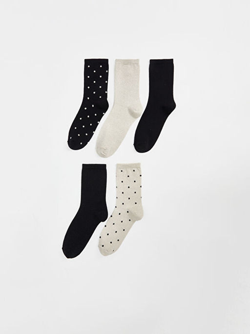 Puantiyeli Kad?n Soket ?orap 5li Paket