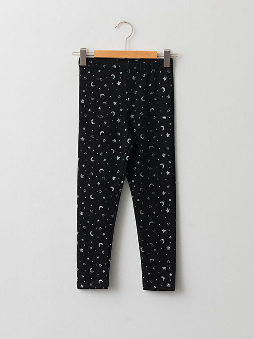 Beli Lastikli Bask?l? Pamuklu K?z ?ocuk Uzun Tayt - Waikiki фото 2