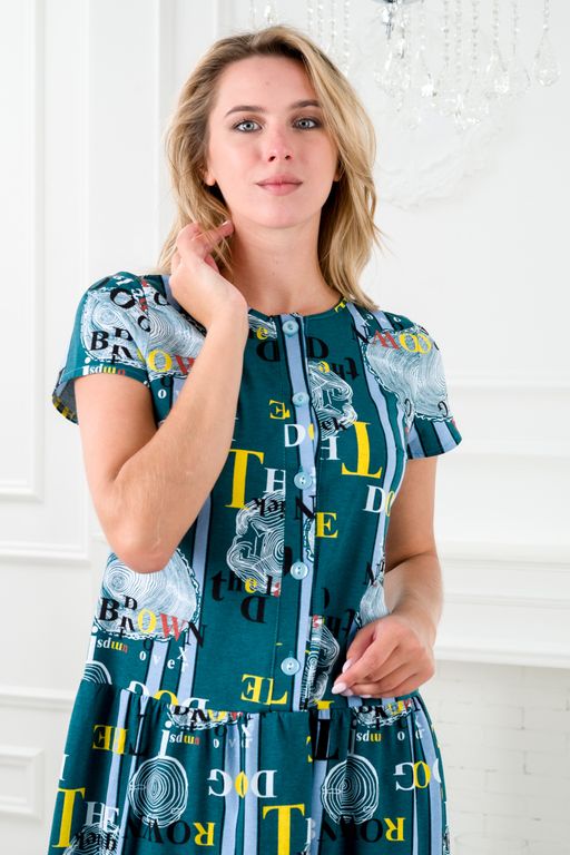 Платье женское из кулирки Кармелита петроль - Амадэль фото 8