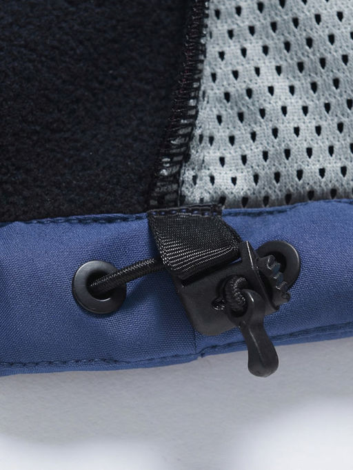 Ветровка женская софтшелл виндстоппер с капюшоном спортивная синего цвета 9616_1S