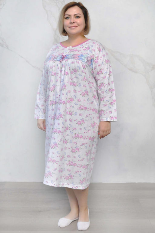 Арт. 2504 Ночная сорочка с дл. рукавом Цвет:ассорти - Калинка фото 3