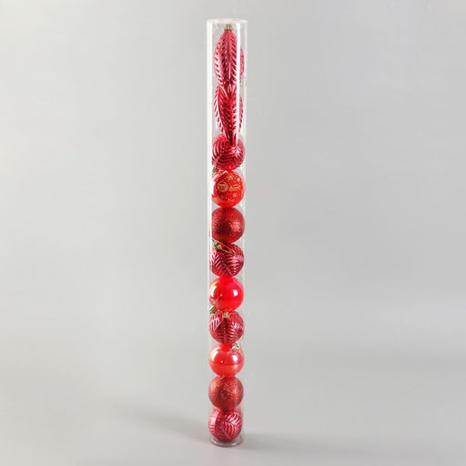 Ёлочные игрушки Мелодия, шары новогодние, набор 11 шт., красный - Зимнее волшебство фото 2