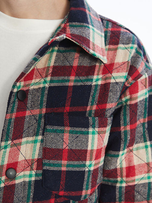 Regular Fit Uzun Kollu Ekose Erkek G?mlek Ceket