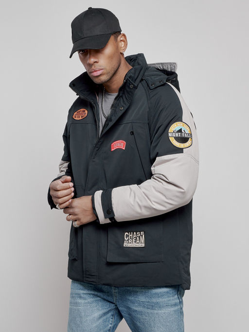 Куртка мужская зимняя с капюшоном молодежная темно-синего цвета 88906TS - Mtforce фото 8