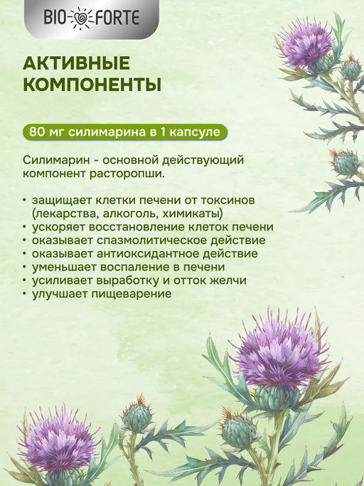 Расторопша для печени капсулы 120 мг 30 шт BioForte