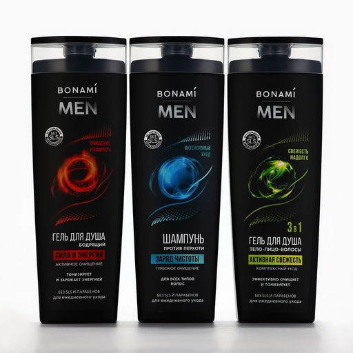 Гель для душа for men 3 в 1 400 мл, BONAMI  фото 10