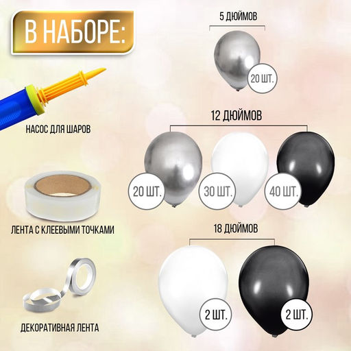 Воздушные шары, набор для фотозоны «Универсальные», 114 шт.