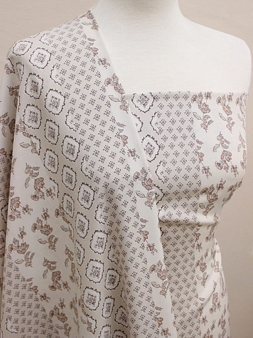 Штапель Хания цв.бежевый, ш.1.44м, вискоза-100%, 90гр/м.кв - Купава фото 4