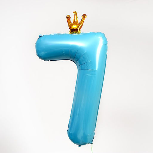 Воздушный шар фольгированный 40" «Цифра 7 с короной»
