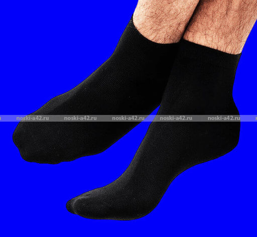 Цена за 10 пар. Легион носки мужские с лайкрой чёрные укороченные