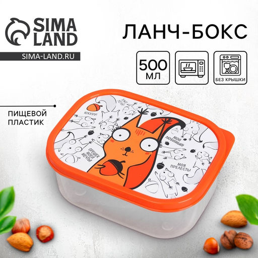 Ланч - бокс прямоугольный «Белка», 500 мл