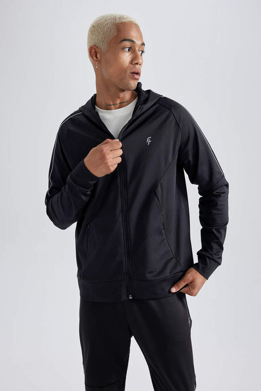 DeFactoFit Кардиган приталенного кроя на молнии из ткани для дайвинга и скуба  фото 3