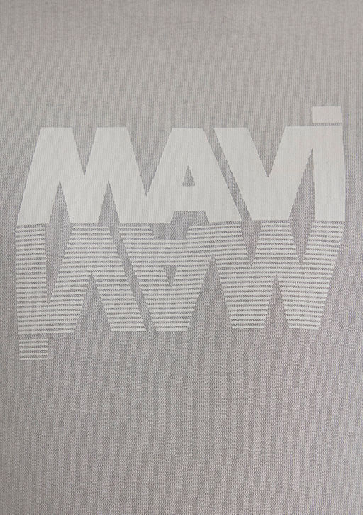 Mavi Logo Bask?l? Kapusonlu Gri Sweatshirt  фото 7