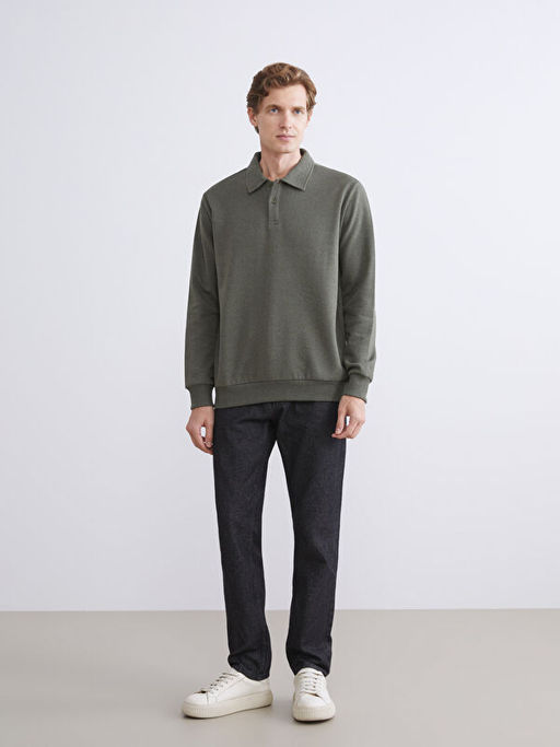 Polo Yaka Erkek Sweatshirt