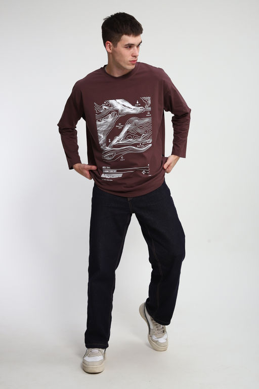 Лонгслив унисекс с принтом Карта ЛГ-01