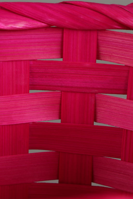 Цена за 2 шт. Корзина плетёная для хранения, 13×13×9.5 см, ручка h=21 см, бамбук, розовая, Greengo