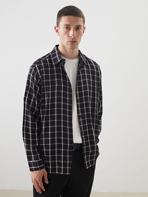 Rahat Kal?p Uzun Kollu Ekose Erkek G?mlek