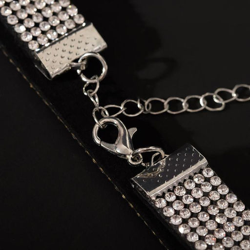 Чокер Грация искр, тонкий, цвет черно-серебряный, L=30 см