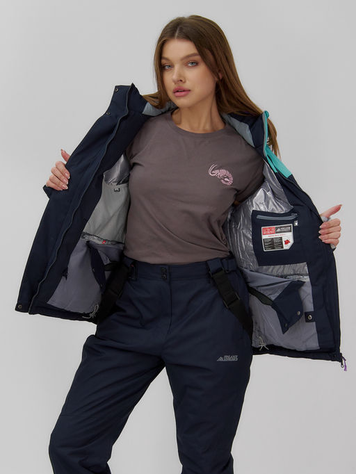 Горнолыжный костюм женский зимний голубого цвета 02819Gl