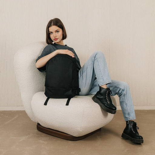 Рюкзак текстильный 46х30х10 см, вертикальный карман, цвет чёрный - Nazamok фото 8