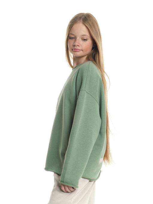 Толстовка с необработанными краями 22-2016 фисташковый - Mini maxi фото 11